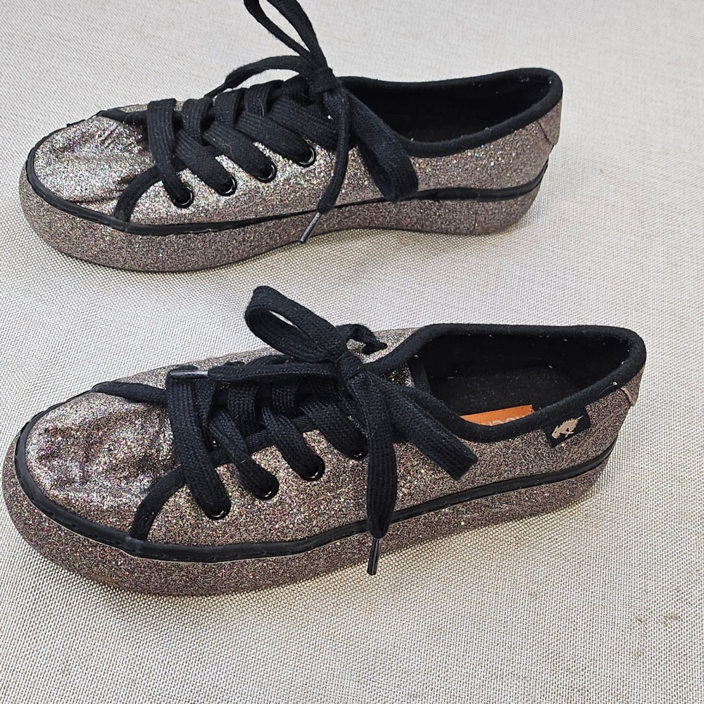 Rocket Dog Sneakers Womens 6.5 Multi Glitter Low Top Lace Up C317 Sparkly Shoes